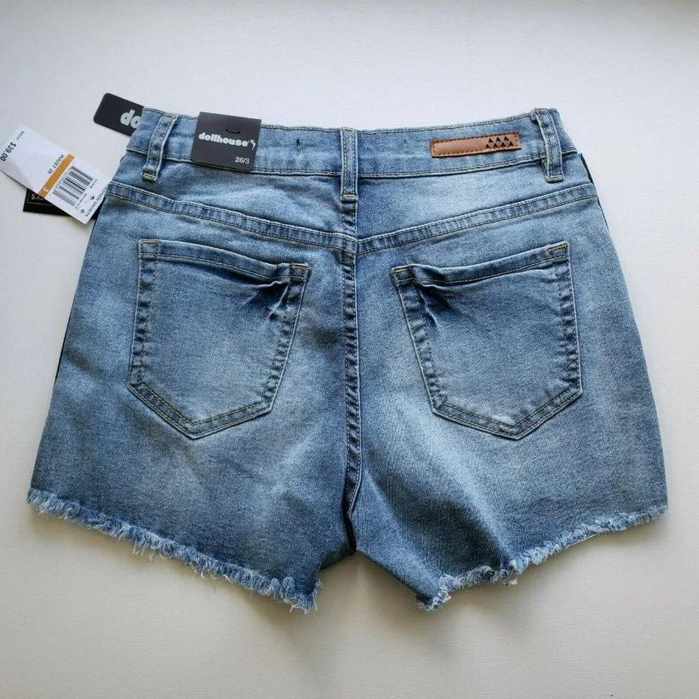Dollhouse NWT Junior High Waisted Denim Shorts - Picture 8 of 9